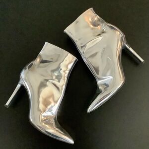 Thalia Sodi Metallic Silver Heeled Boots